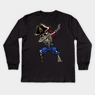 Pirate Dab Kids Long Sleeve T-Shirt